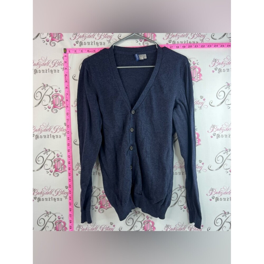 Divided cardigan sweater button up Dark Navy Blue Button Cardigan